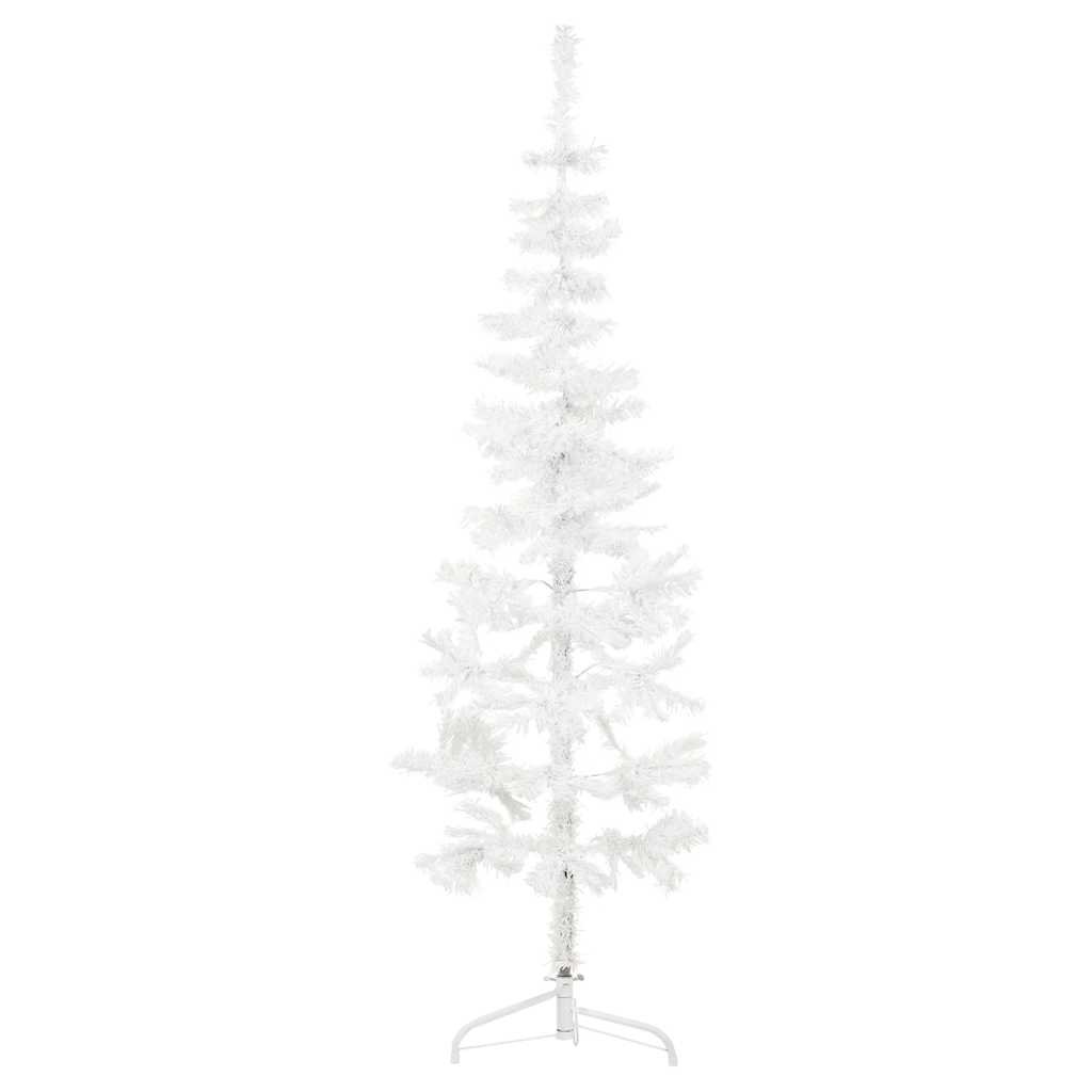 Walplus 176 Branch Tips Slim Half Artificial Christmas Tree - White - 150 cm
