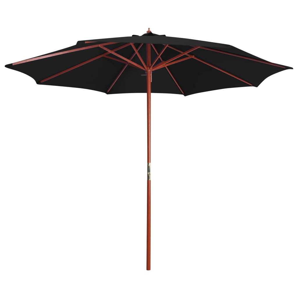 Walplus Garden Parasol - Black - 300 x 300 cm