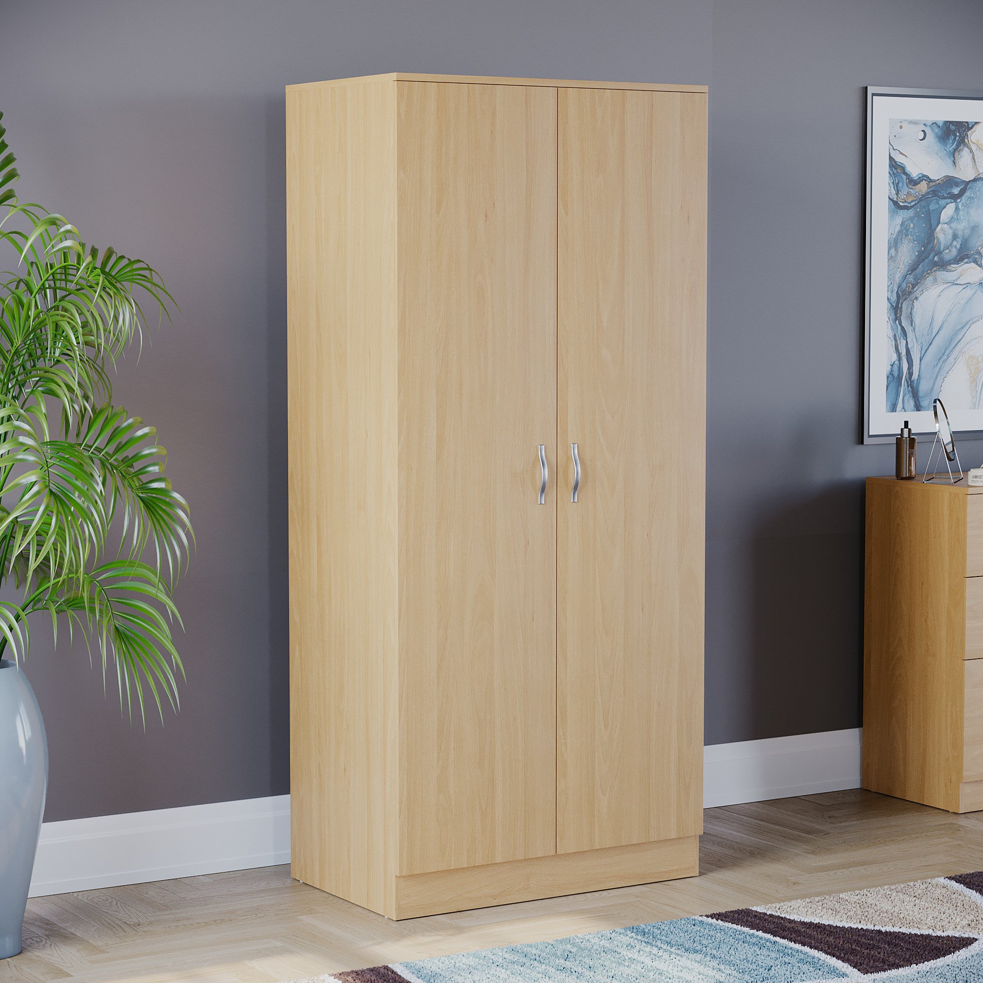 Vida Designs Riano 2 Door Wardrobe - Pine