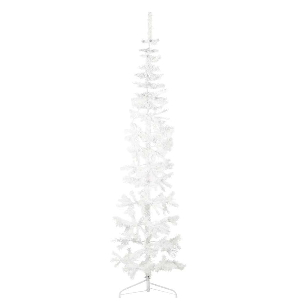 Walplus 324 Branch Tips Slim Half Artificial Christmas Tree - White - 240 cm