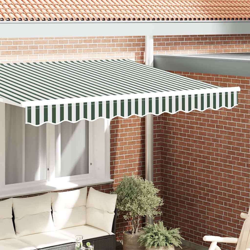 Walplus Polyester Awning - Green and White - 300 cm