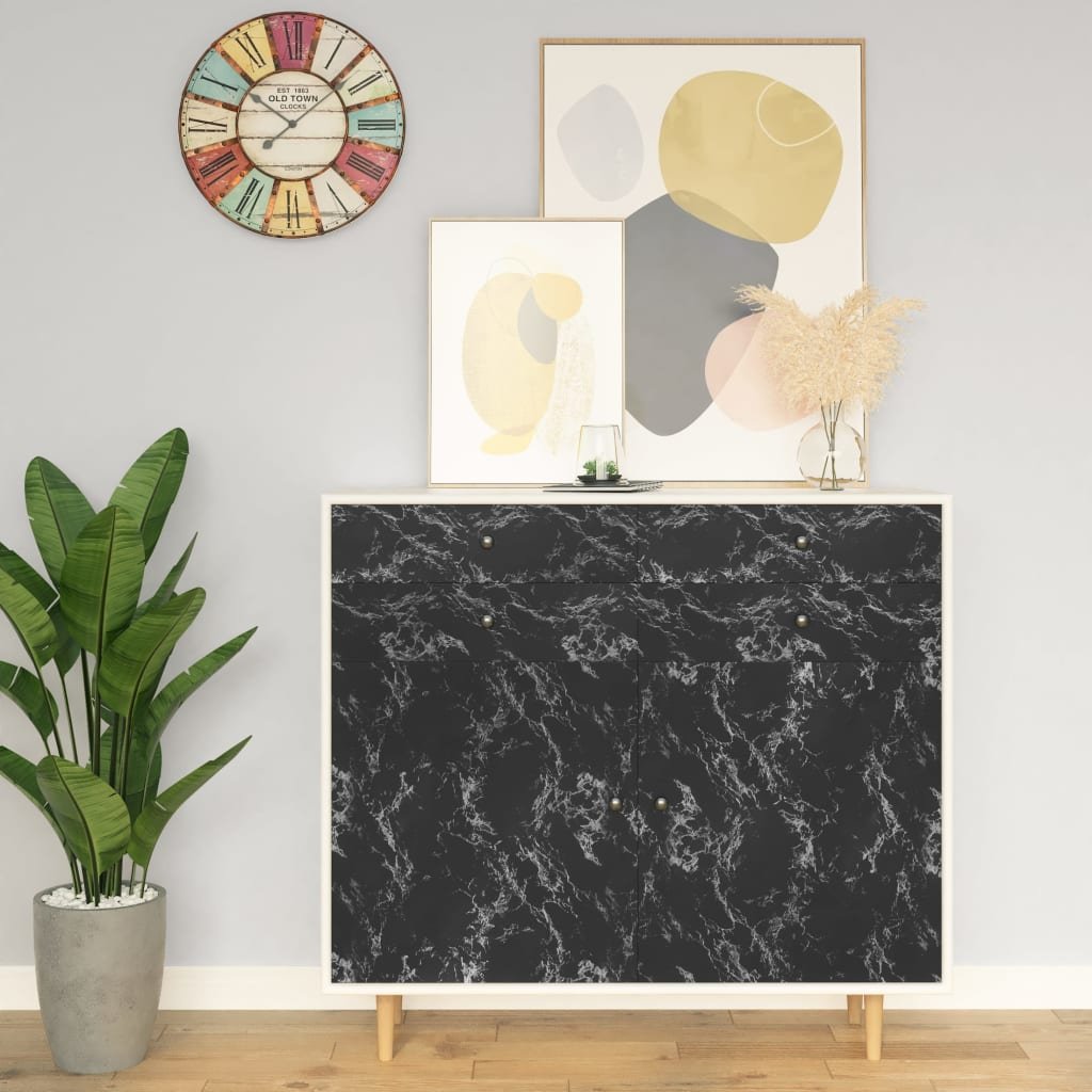 Walplus PVC Self-adhesive Furniture Film Stone - Black Stone - 500 x 90 cm