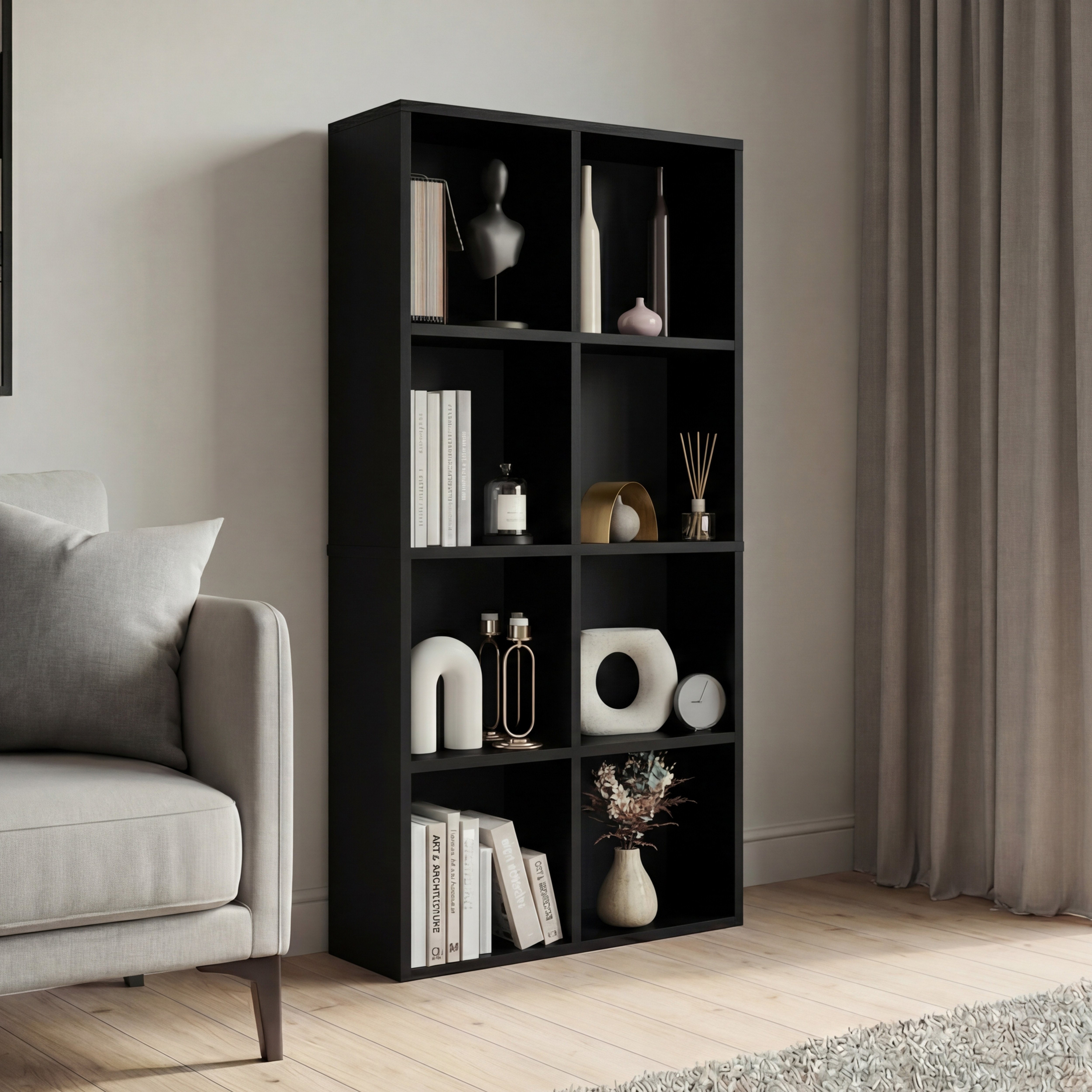 Vida Designs 8 Cube Storage Unit - Black
