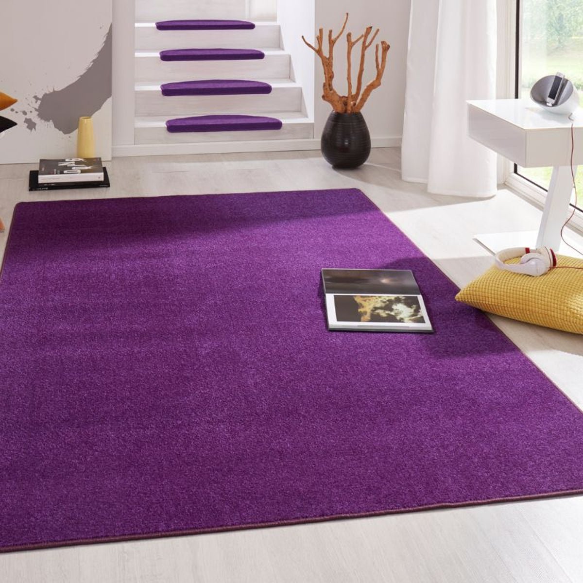 Hanse Home Purple Uni Colours Modern Plain Rug - 100 x 150cm