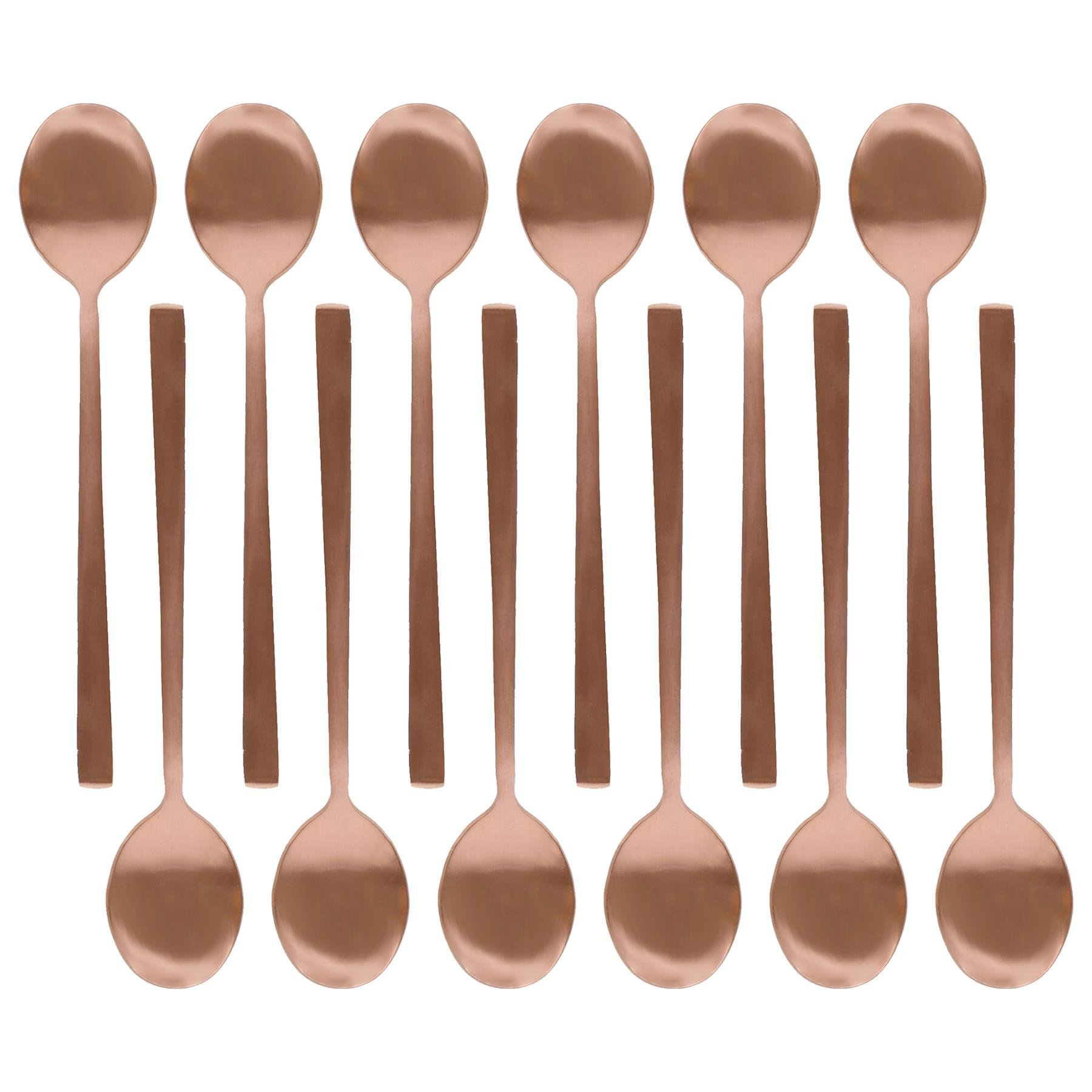 Argon Tableware Stainless Steel Teaspoons - Copper - Pack of 12