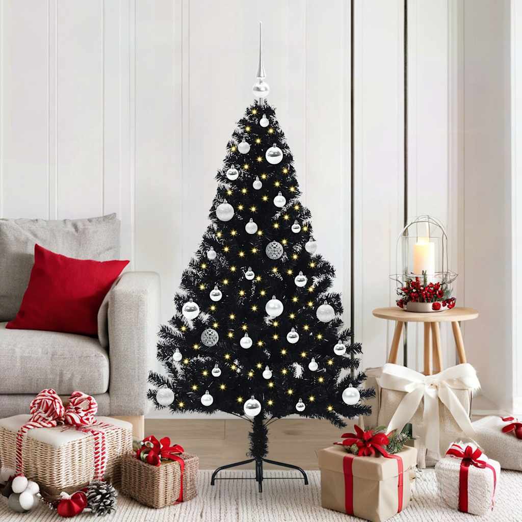 Walplus 150 LED Lights Pre-lit Christmas Tree Indoor Use - Black - 150 cm