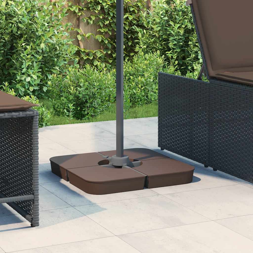 Walplus Parasol Base Set for Cross Stand Parasol 100 - Brown - 100 x 100 x 11 cm