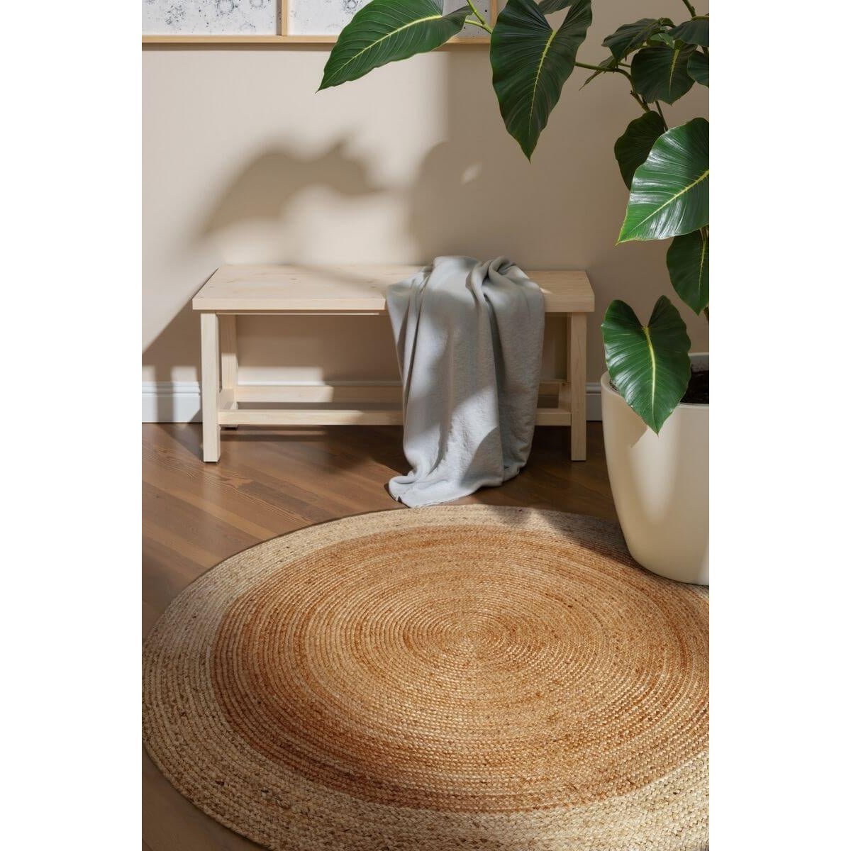 Hanse Home Cream Jutta Reversible Hand Woven Round Rug - 120cm