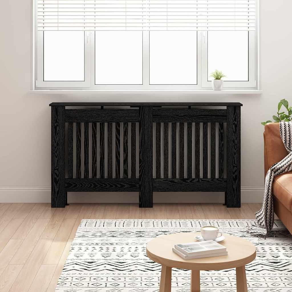 Walplus Engineered Wood Radiator Cover - Black Oak - 152 x 19 x 81.5 cm