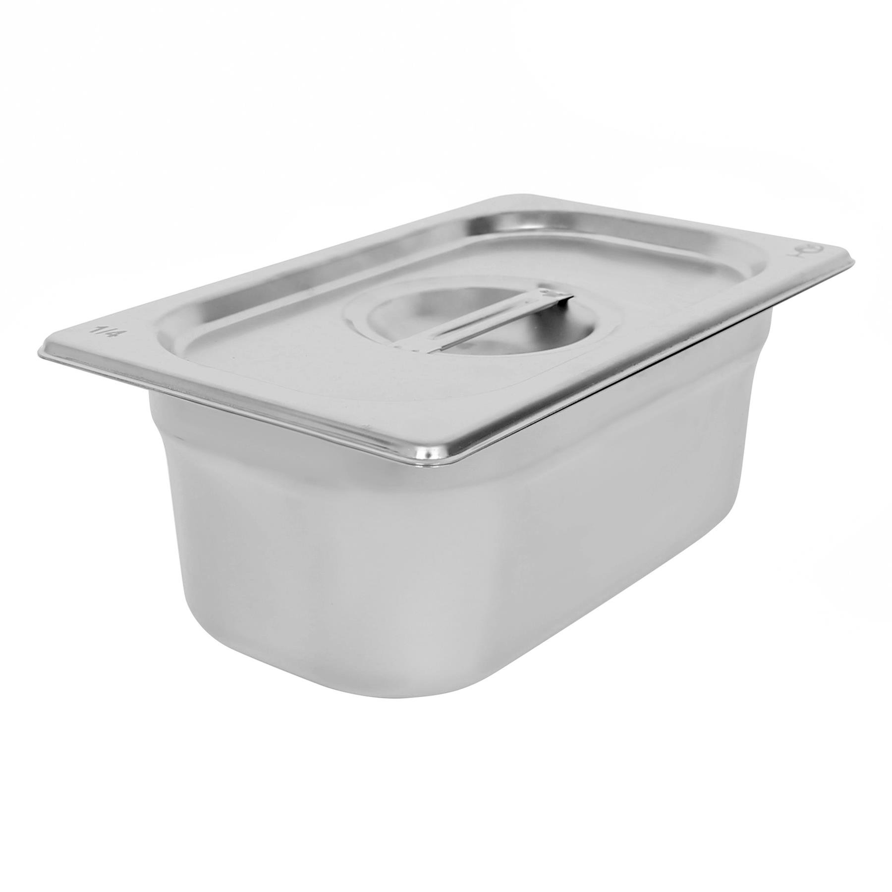 Argon Tableware Steel Gastronorm Container with Lid 1/4 - 2.5L
