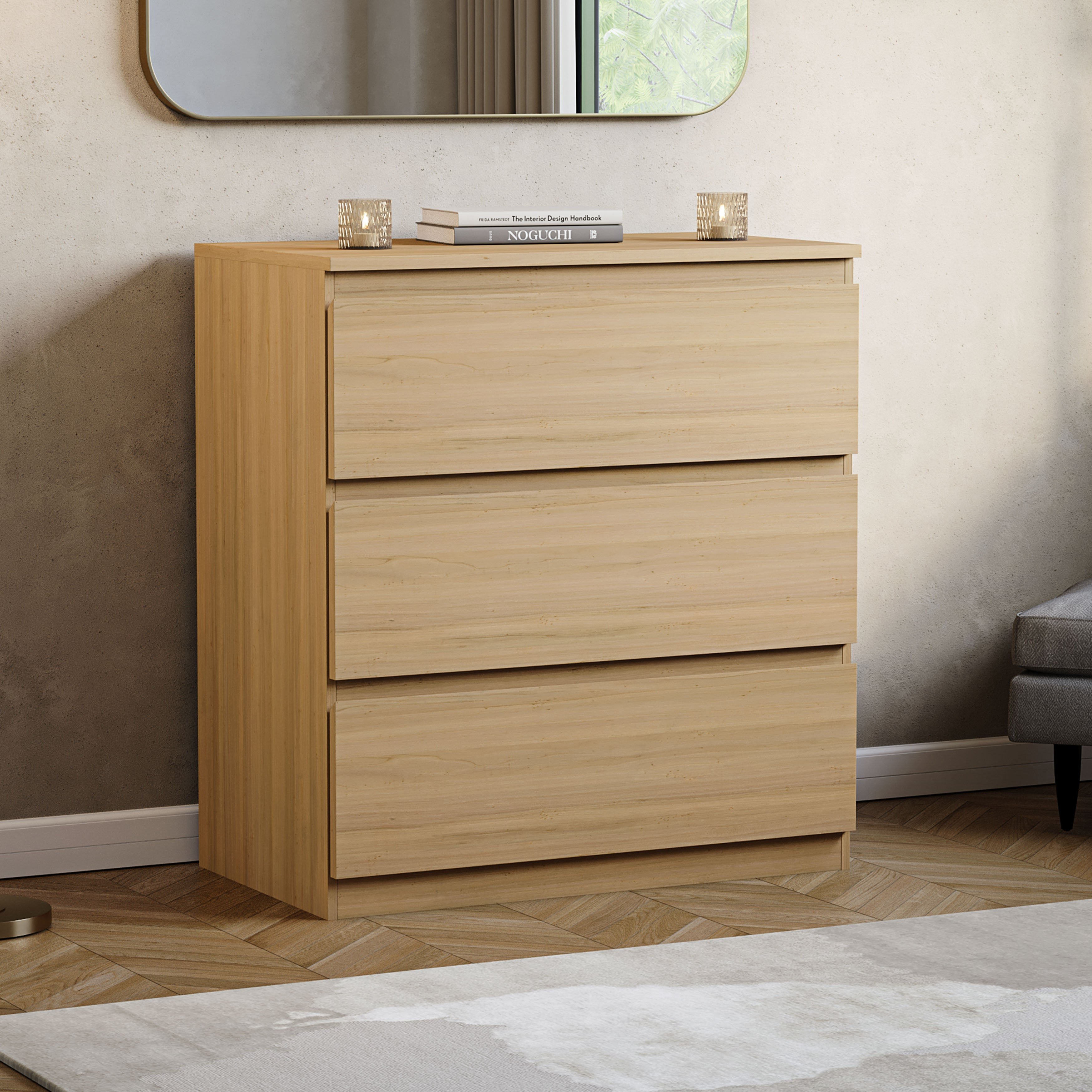 Vida Designs Denver 3 Drawer Chest - Pine