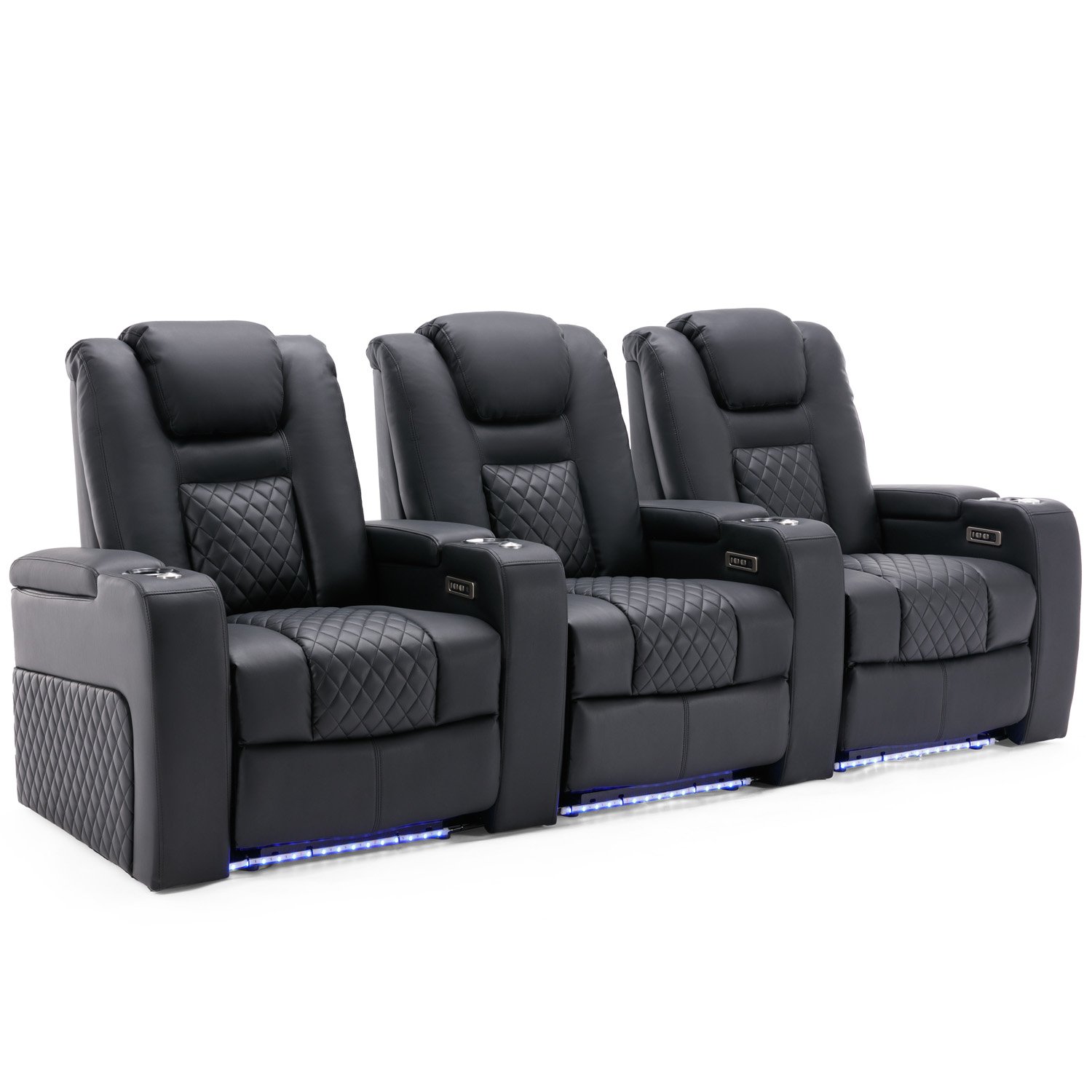 Furniture Online Broadway Electric Recliner 3 Seater Sofa – Black And White