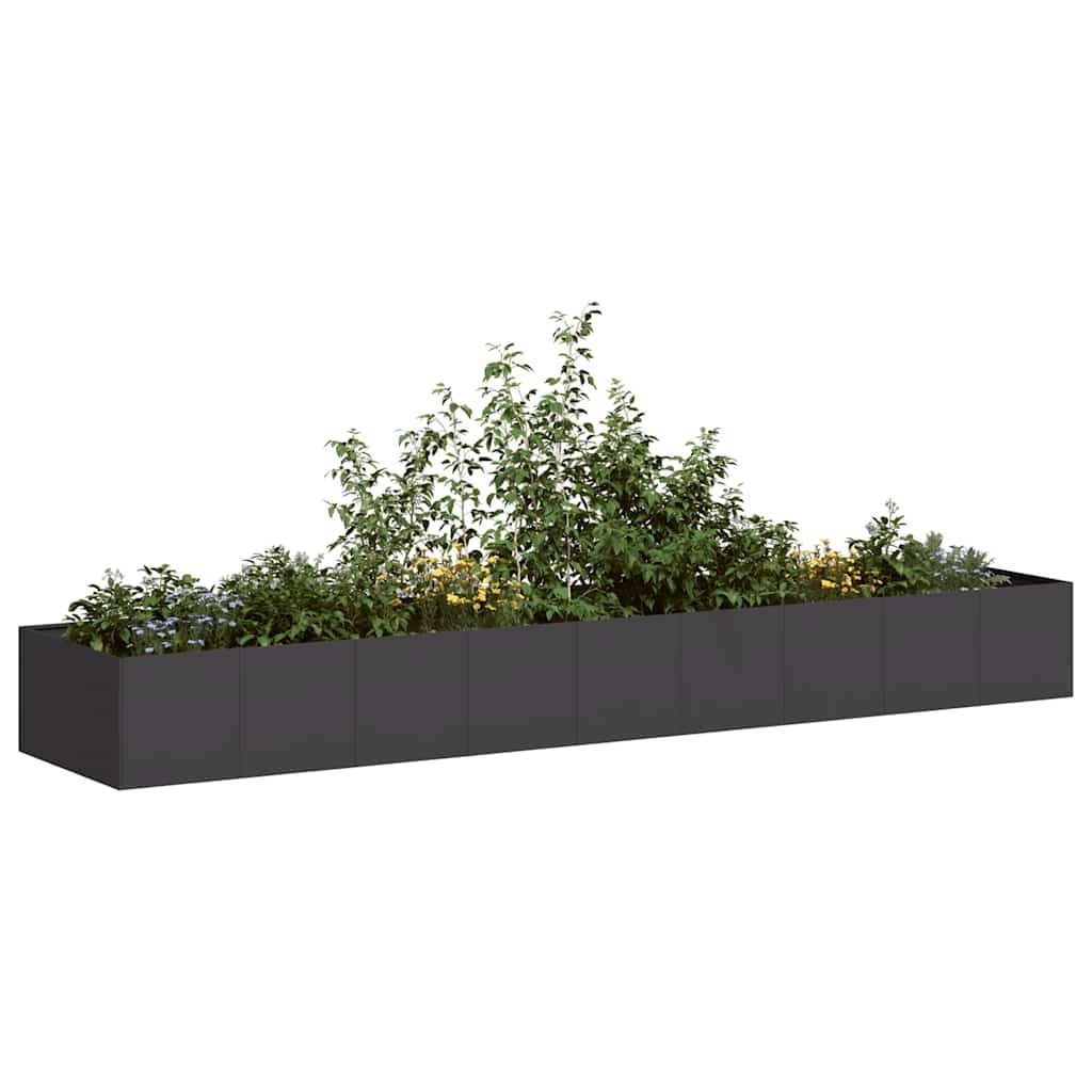 Walplus Steel Garden Planter - Black - 360 x 80 x 40 cm