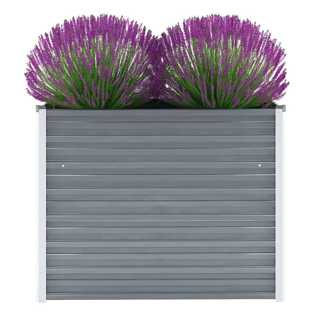 Walplus Galvanised Steel Raised Garden Bed - Grey - 100 x 40 x 77 cm