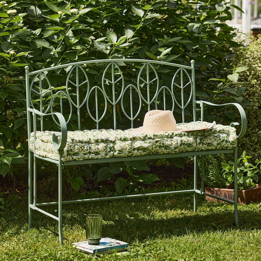 Dibor 2 Seater Leaf Garden Bench - Green