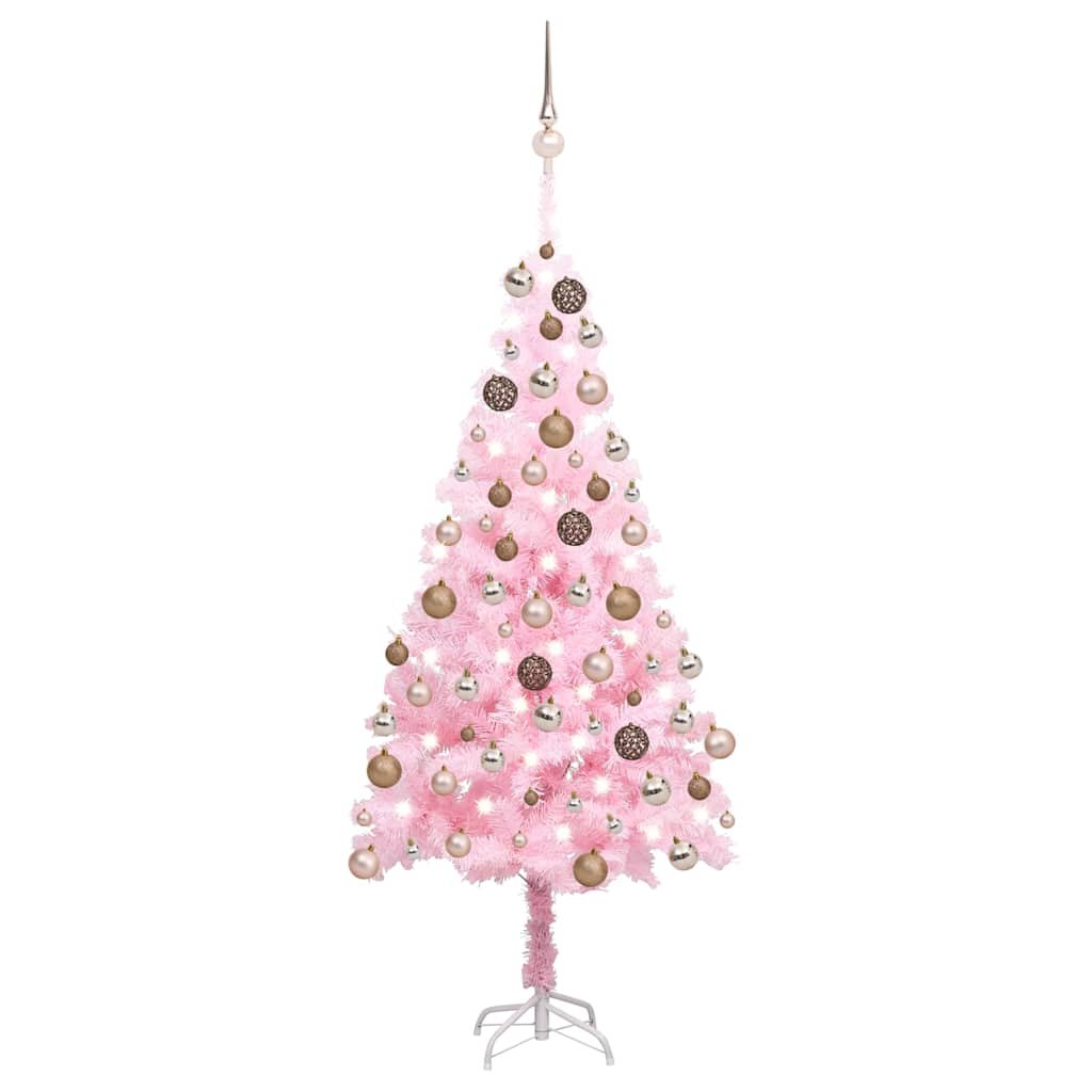Walplus 150 LED Lights Pre-lit Artificial Christmas Tree - Pink - 180 cm