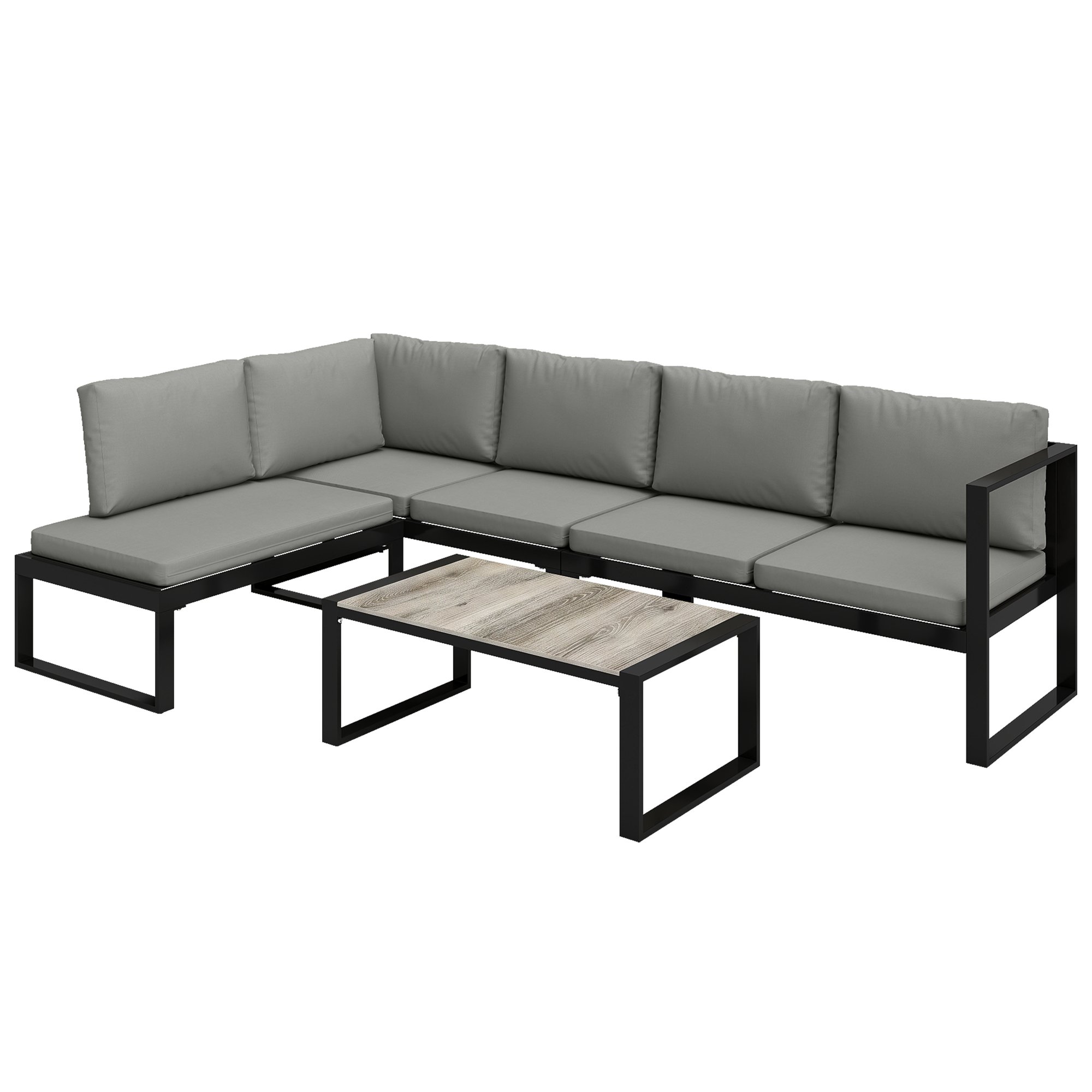 Outsunny Texteline Garden Sofa Set - Dark Grey