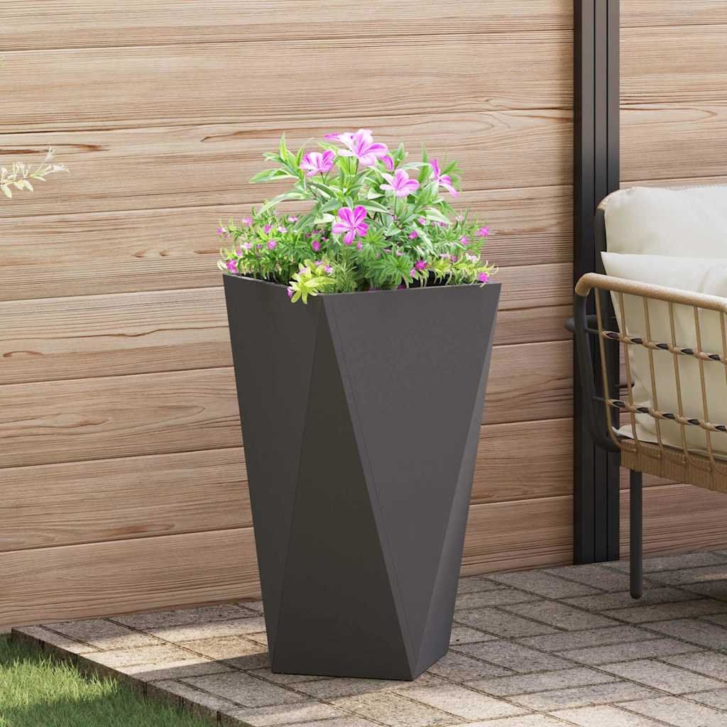 Walplus Steel Garden Planter - Black - 40 x 40 x 75 cm