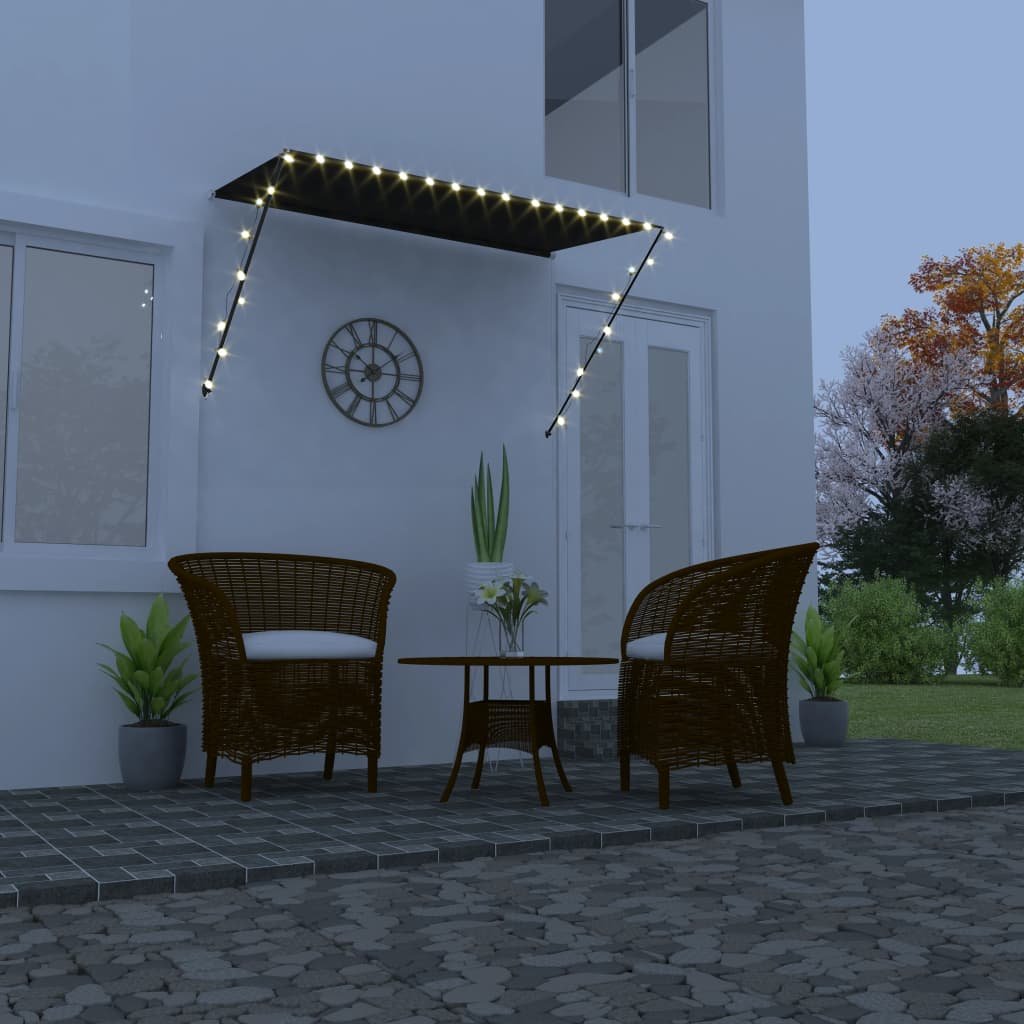 Walplus Electric Polyester Retractable Awning - Anthracite - 250 x 150 cm