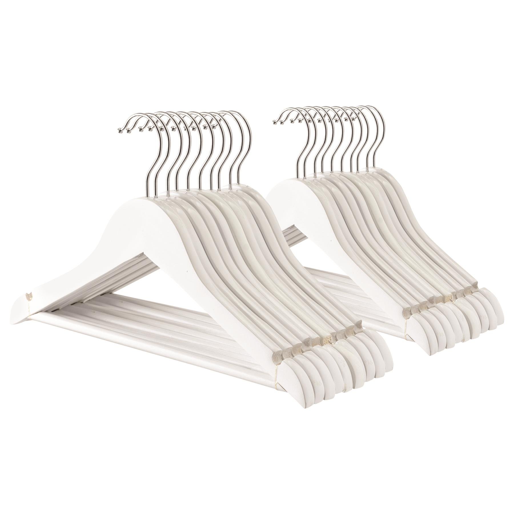Harbour Housewares Wooden Children's Hangers - White - Pack of 20