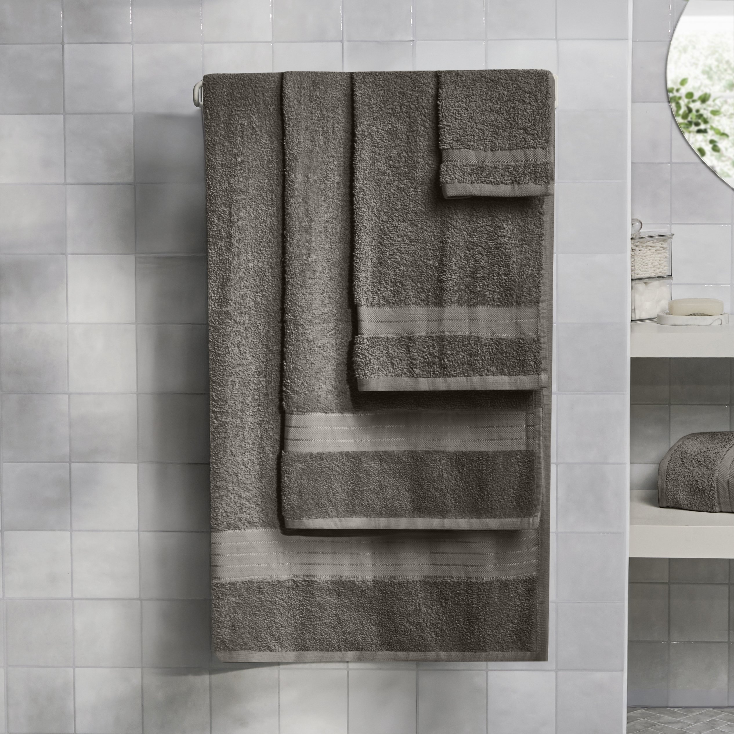 OHS Plain Pure Cotton Hand Towel - 50 x 80cm - Grey