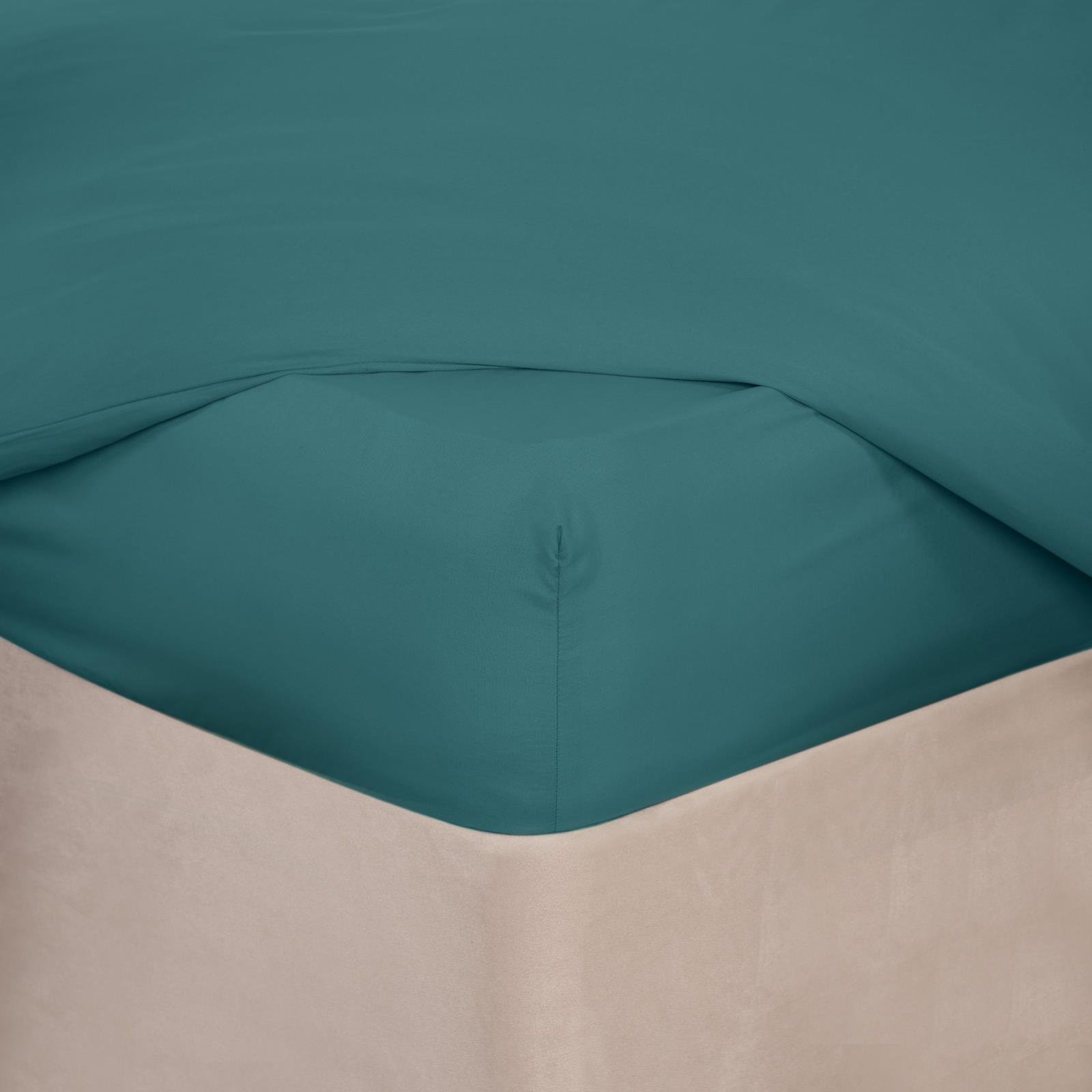 OHS Plain Dyed Microfibre Fitted Bed Sheet Teal - Double