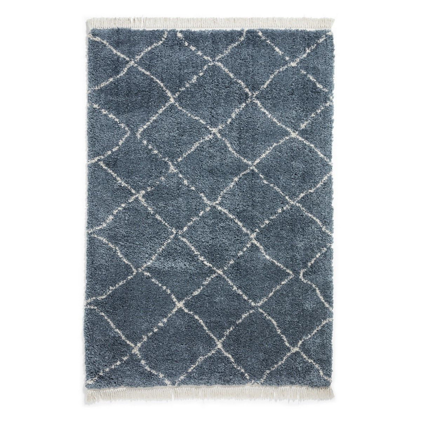 Mega Flooring Blue Shaggy Geometric Rug - 160 x 230cm