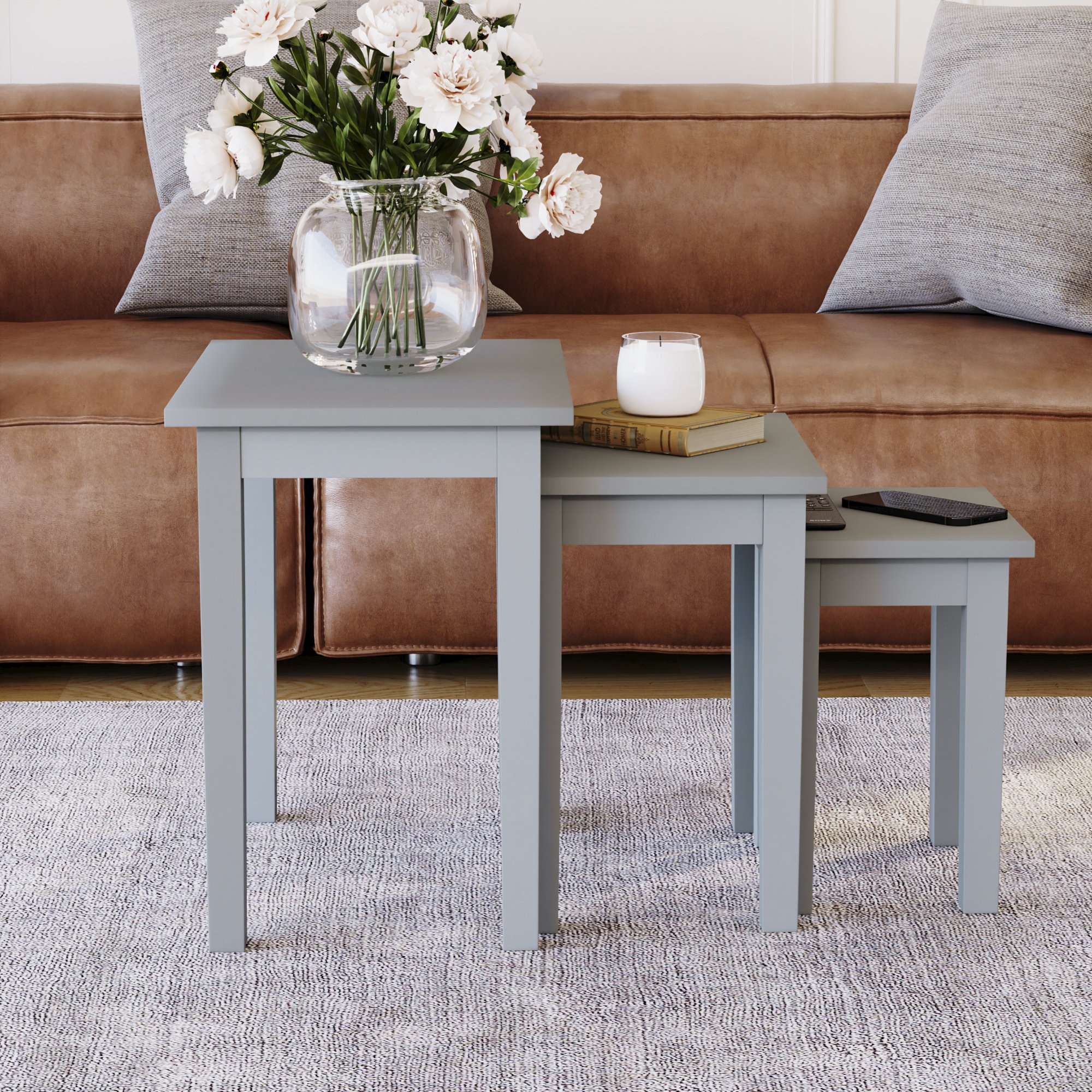 Vida Designs Yorkshire Nest of 3 Tables - Grey