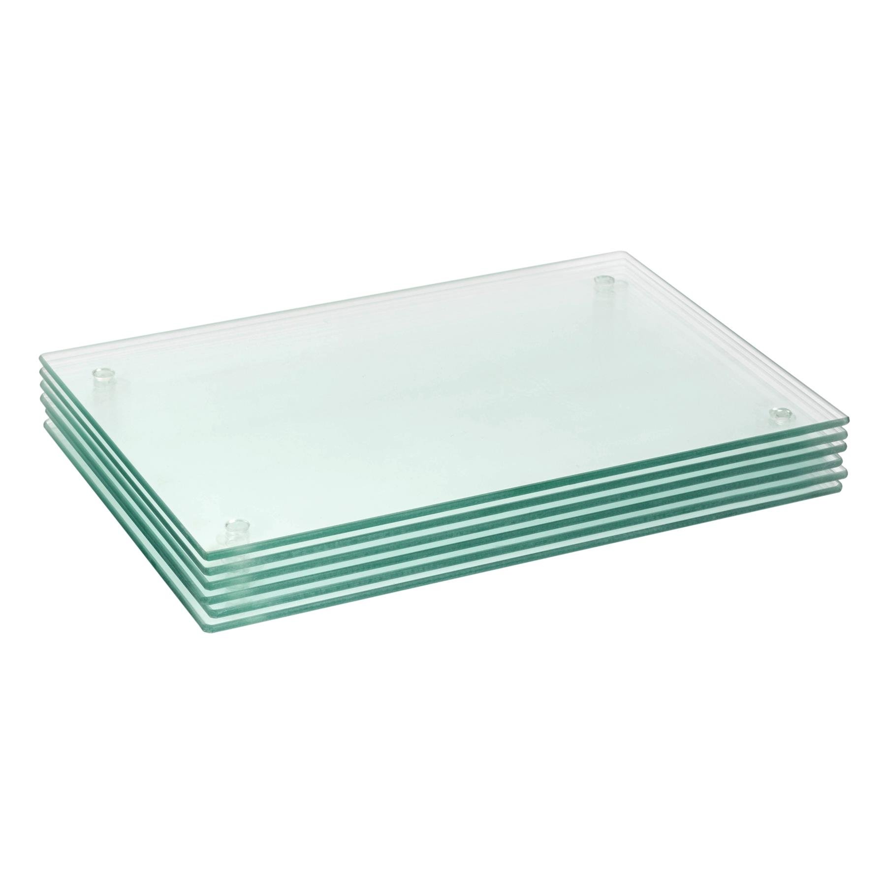 Harbour Housewares Clear Glass Placemats - Set of 6 - 40 x 30cm