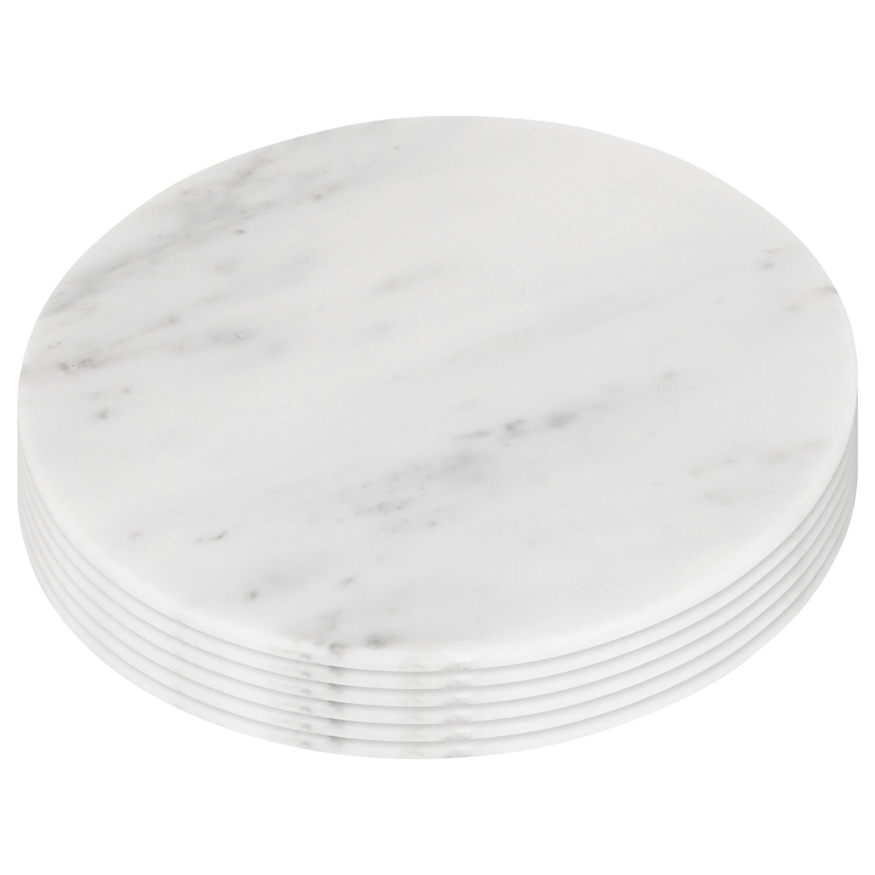 Argon Tableware Round Marble Placemats Pack of 6 - White