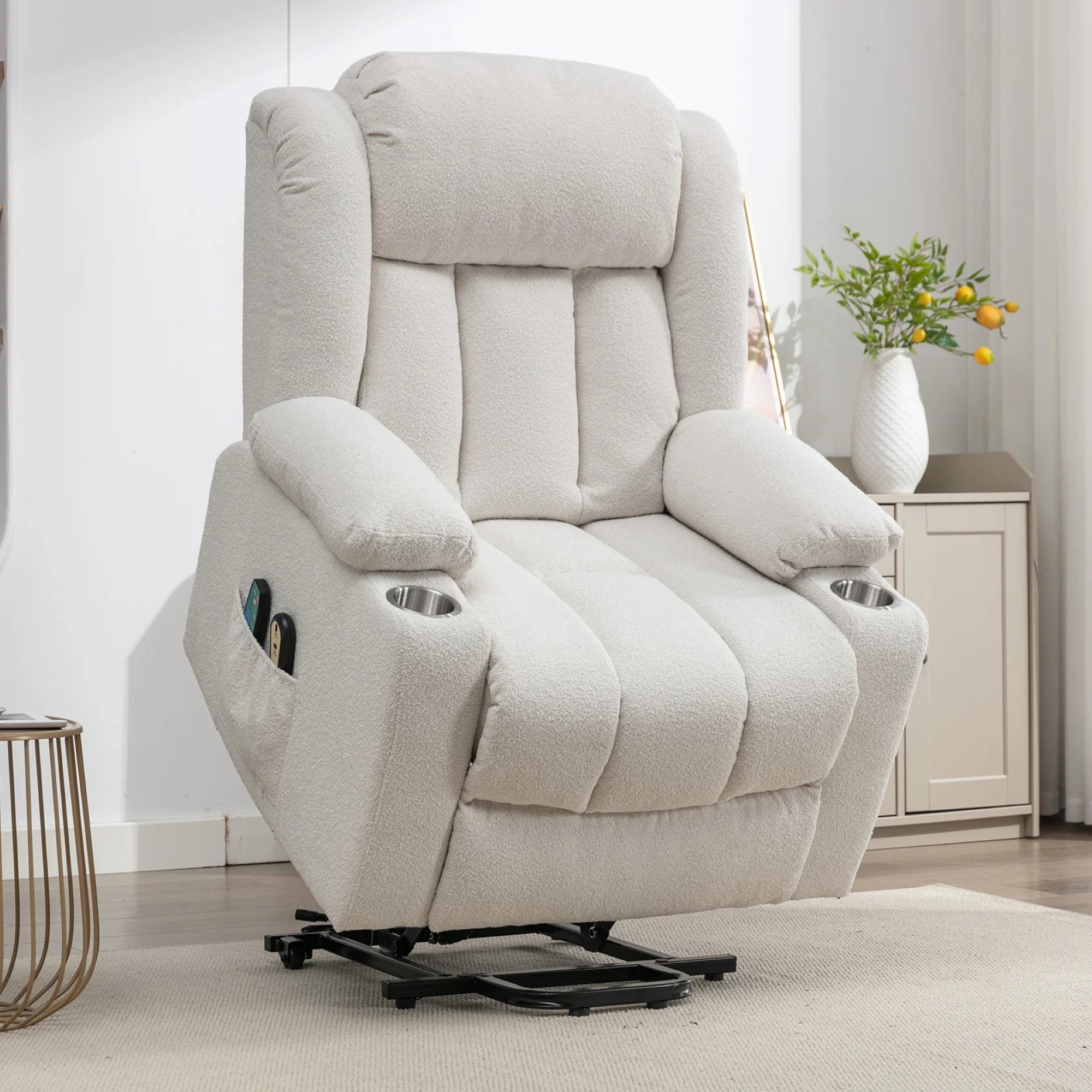 Artemis Home Lovell Electric Lift Assist Massage Heat Recliner - Cream