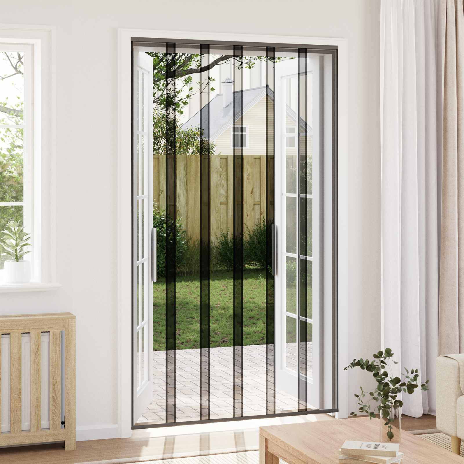 Walplus Polyester Insect Door Screen - Black - 130 x 240 cm