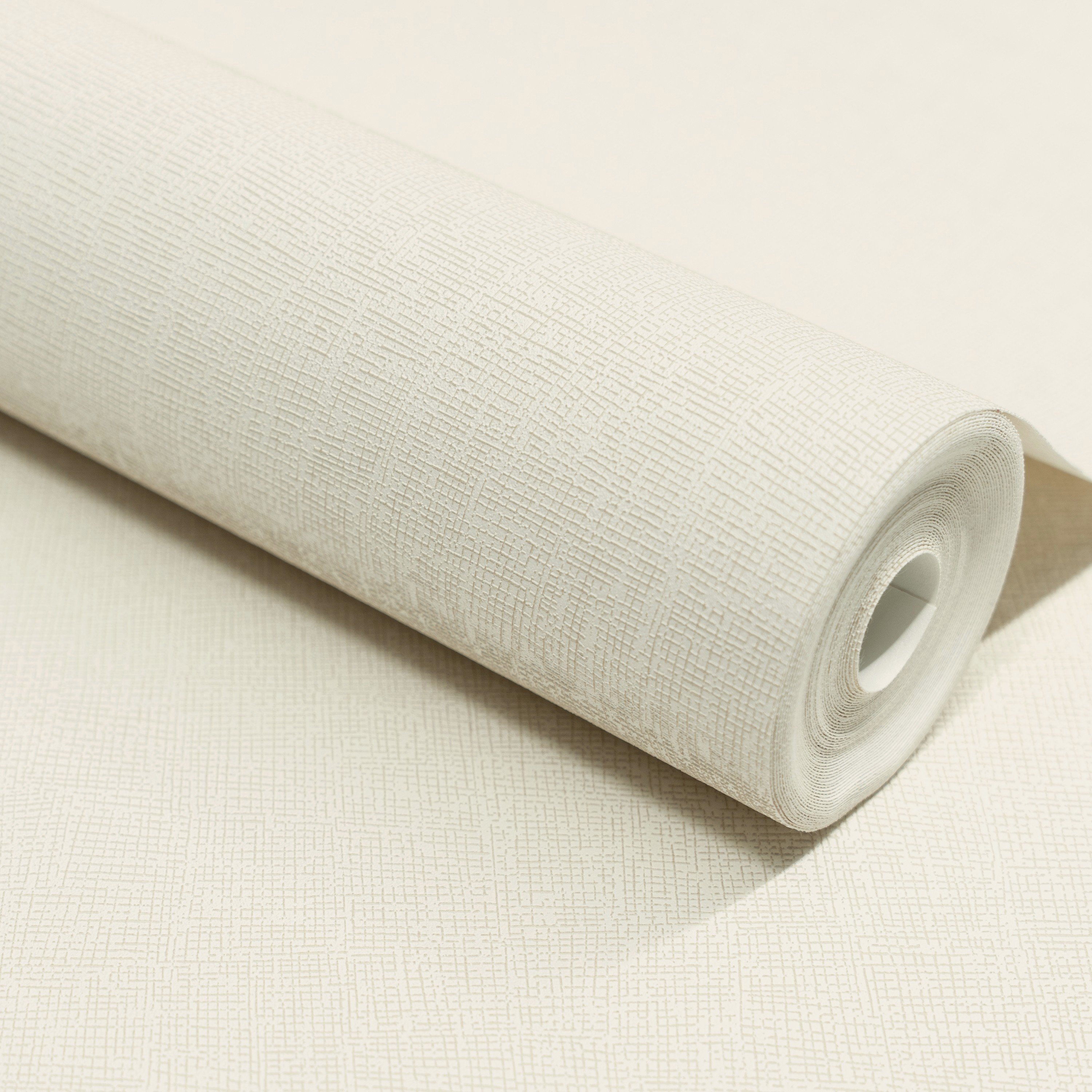 Grandeco Boutique Atogo Woven Effect Embossed Wallpaper - Off White