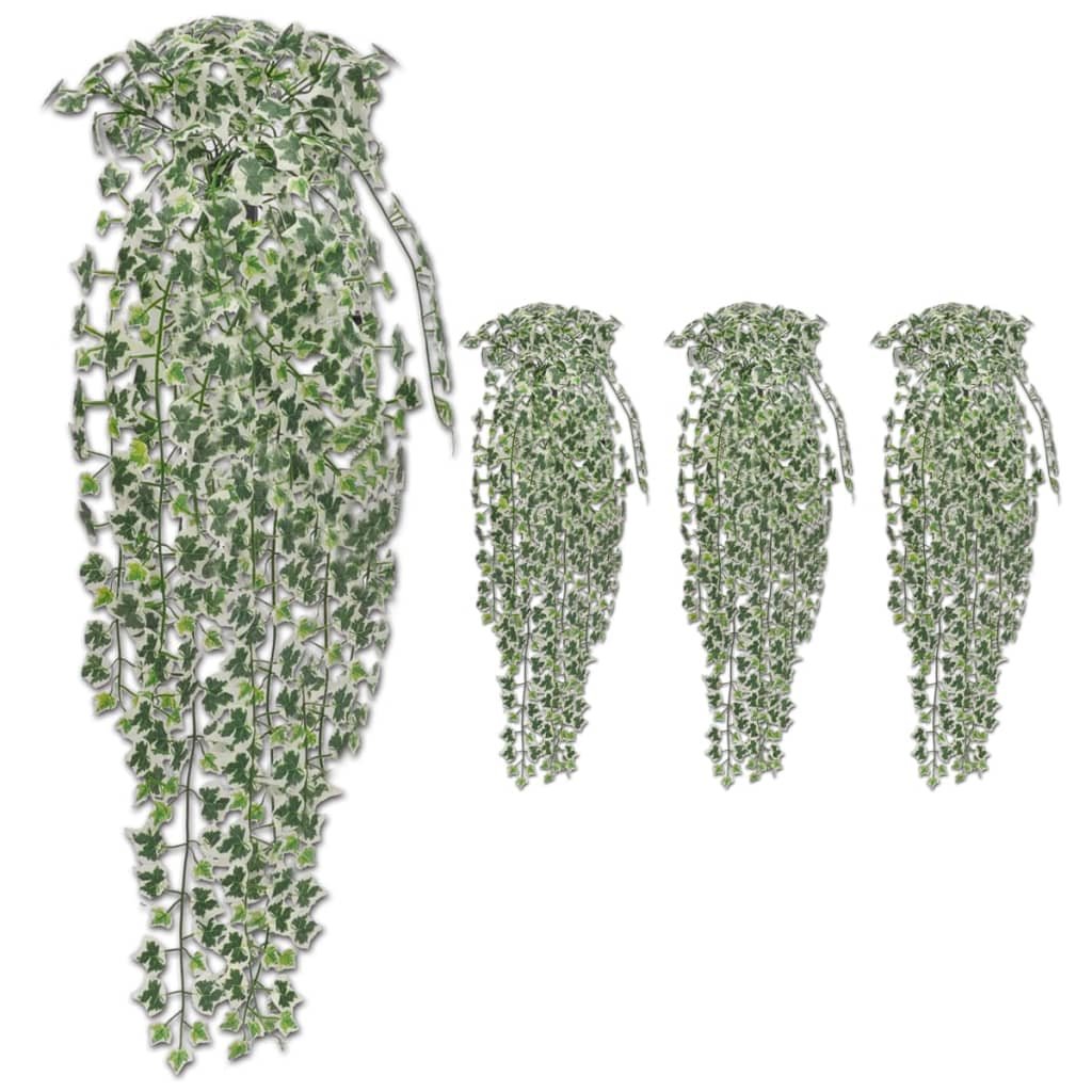 Walplus Pack of 4 Artificial Ivy Bushes - Variegated - 90 cm