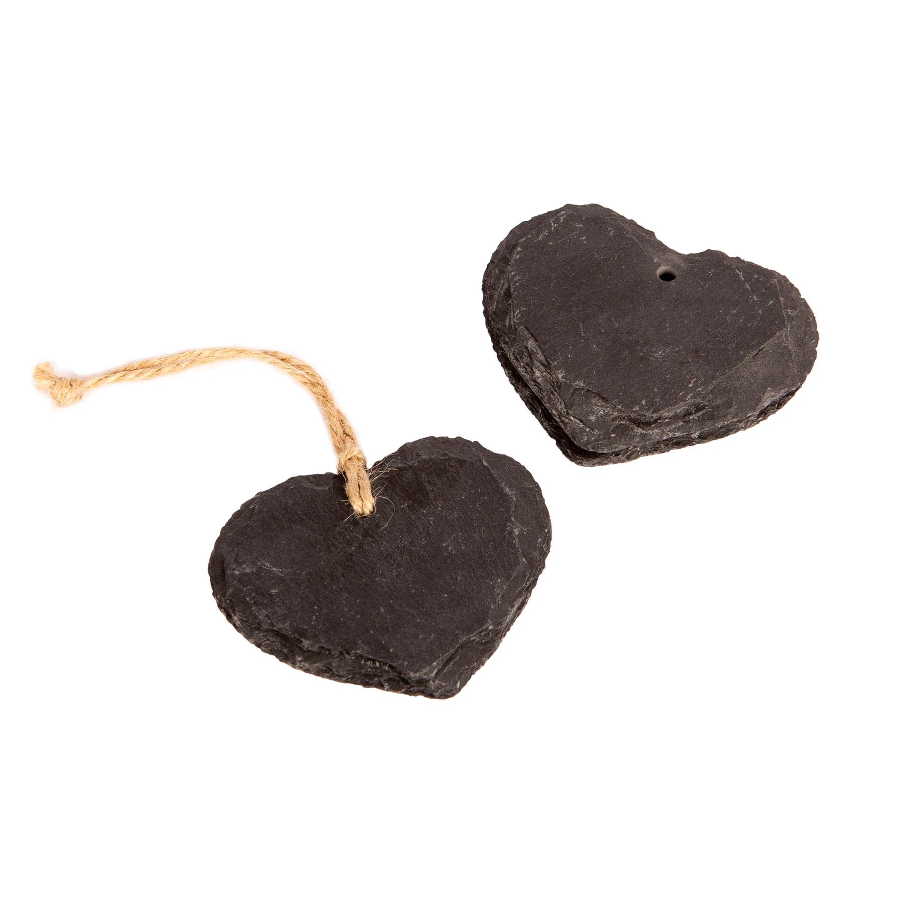 Nicola Spring Slate Heart Hanging Tags - Natural - Pack of 3
