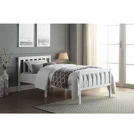 Home Treats Wooden 3ft Single Slatted Bed Frame - White