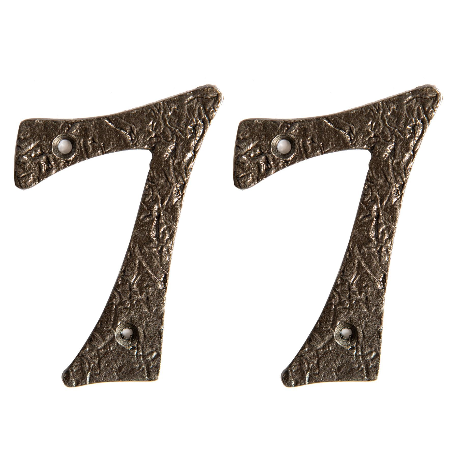 Hammer & Tongs Rustic Iron Numeral - Number 7 - Raw - Pack of 2