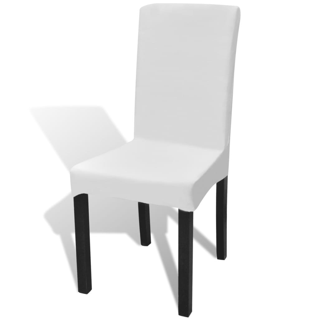 Walplus Pack of 6 Straight Stretchable Chair Cover - White