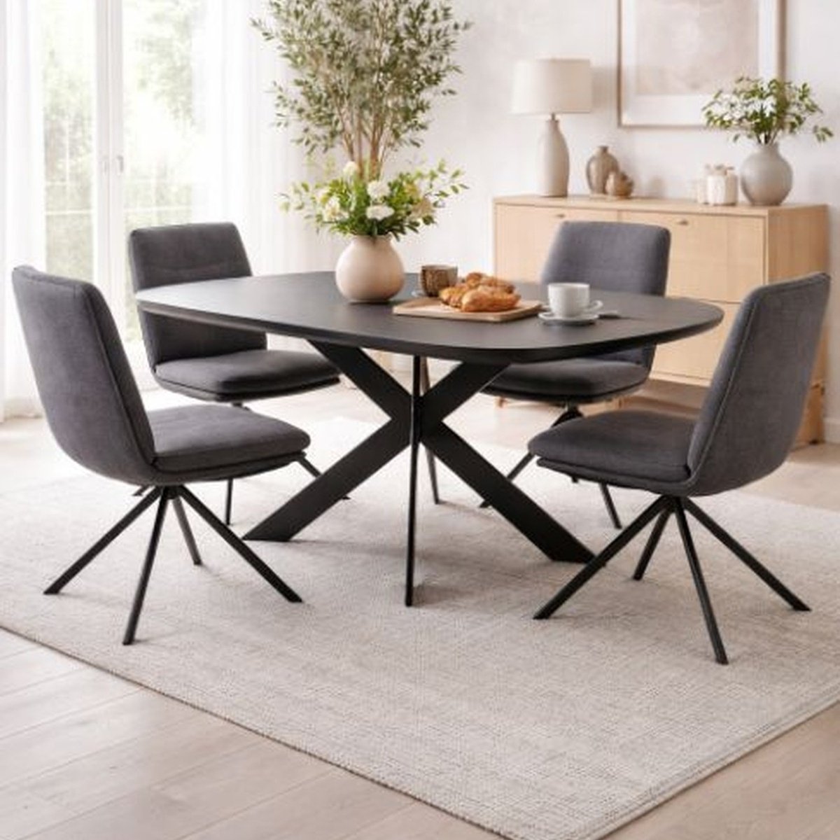 Kettler Vermont 4 Seat Dining Set - Grey