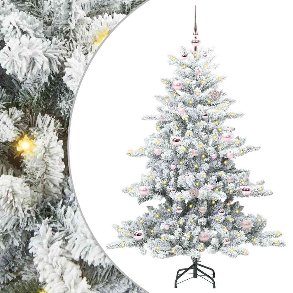 Walplus 150 LED Lights Hinged Christmas Tree Quick Setup - White - 150 cm