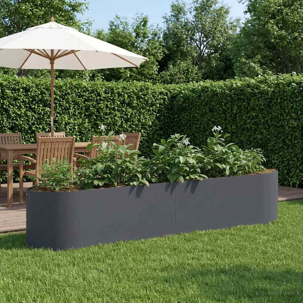 Walplus Steel Raised Garden Bed - Anthracite - 220 x 40 x 40 cm