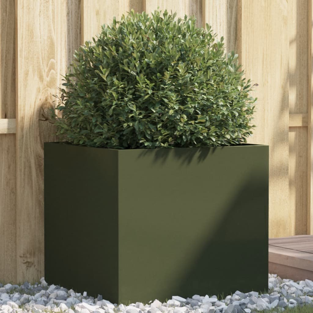 Walplus Steel Garden Planter - Olive Green - 49 x 47 x 46 cm