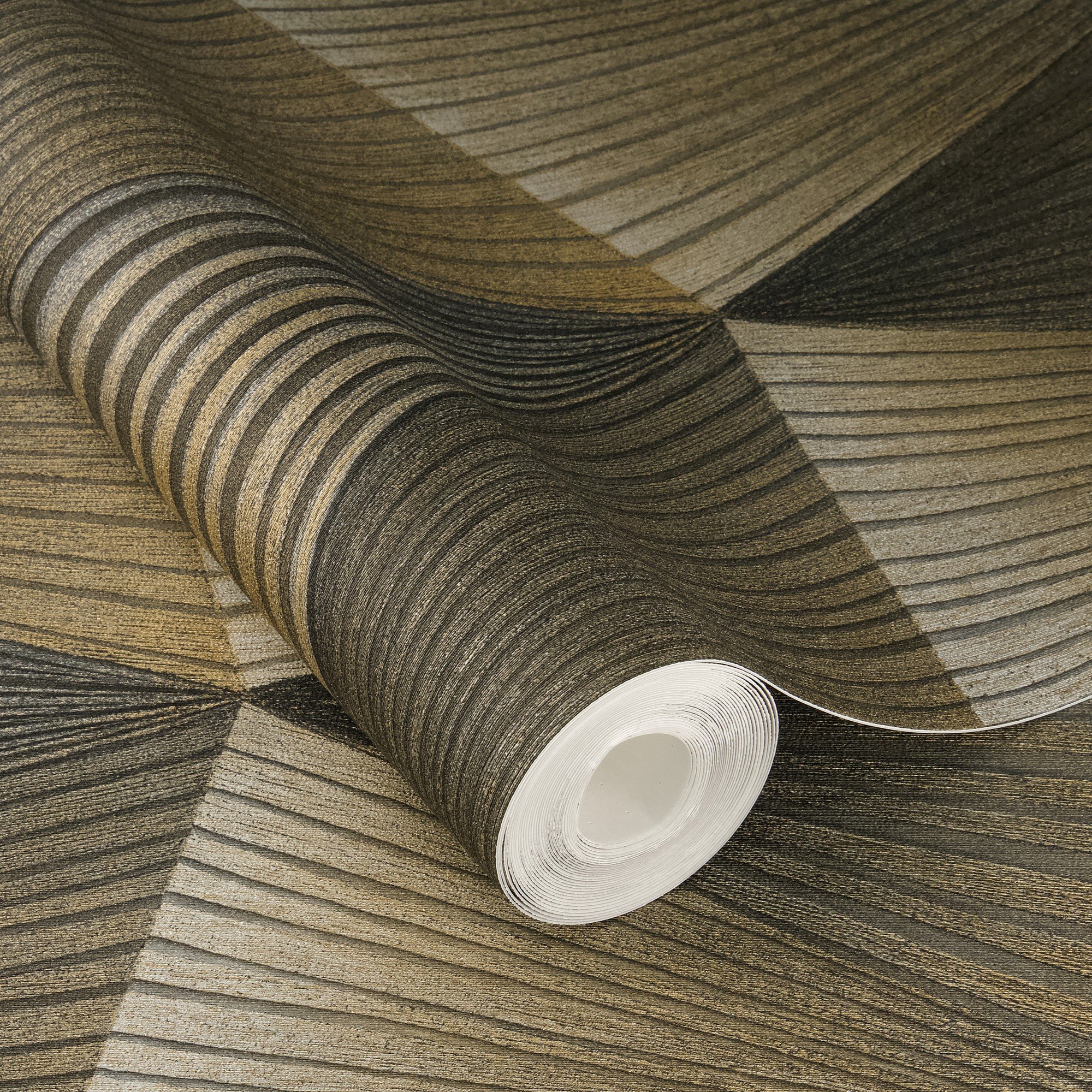 Rasch x Tesa Cairo Geometric 3D Effect Peel Stick Textured Wallpaper - Bronze