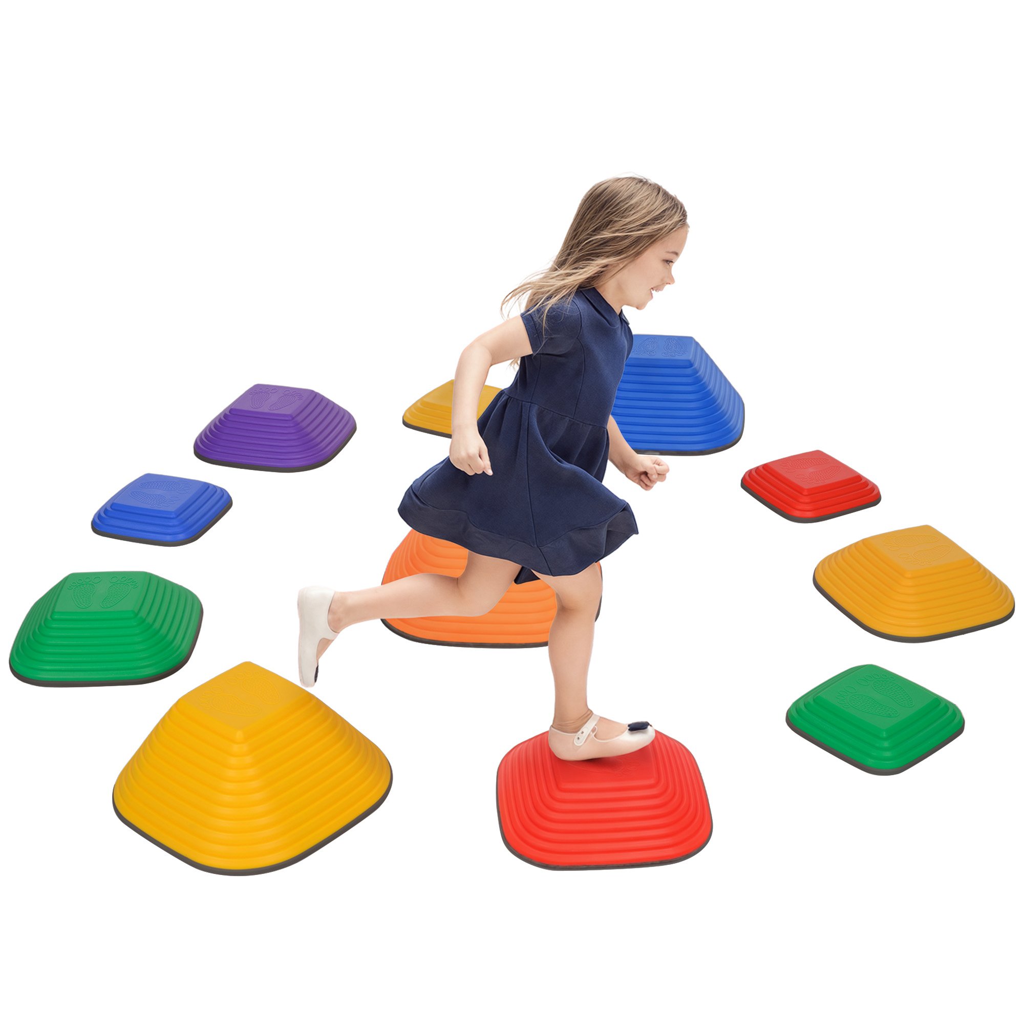 AIYAPLAY 11 Piece Kids NonSlip Stackable River Stones