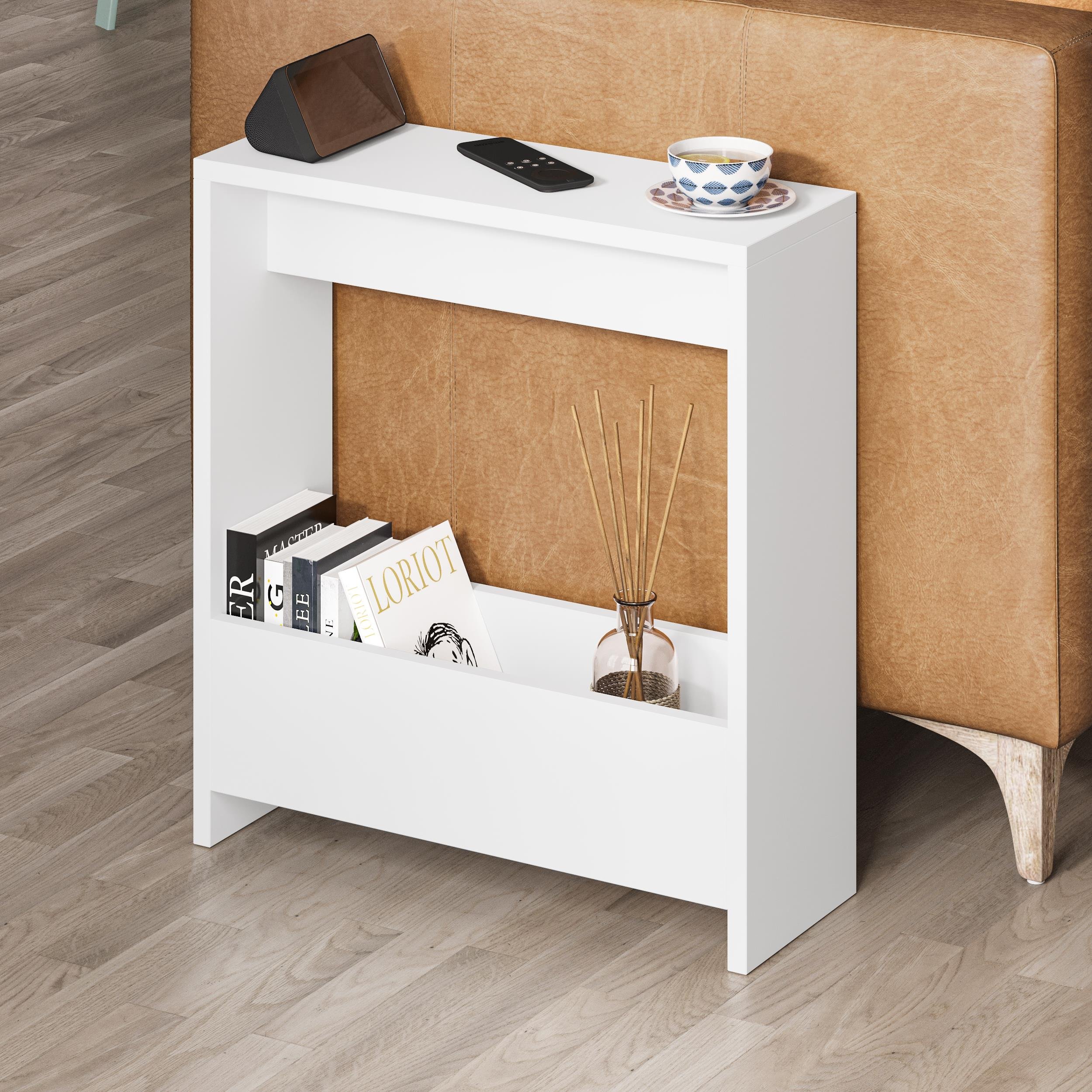 Decortie Simpi Particleboard Melamine Side Table - White