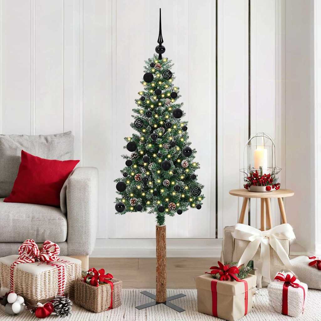 Walplus 150 LED Bulbs Slim Artificial Christmas Tree - Green - 150 cm