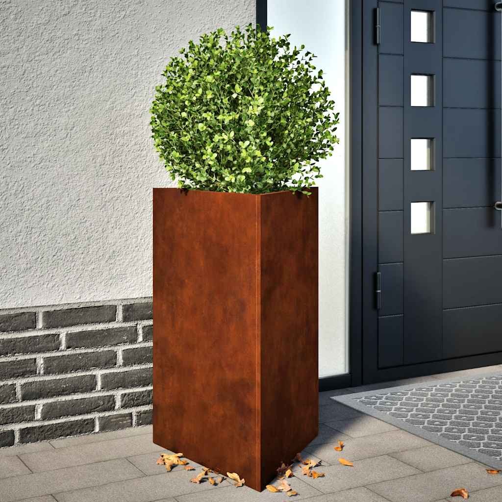 Walplus Pack of 2 Corten Steel Garden Planter - 50 x 43 x 75 cm