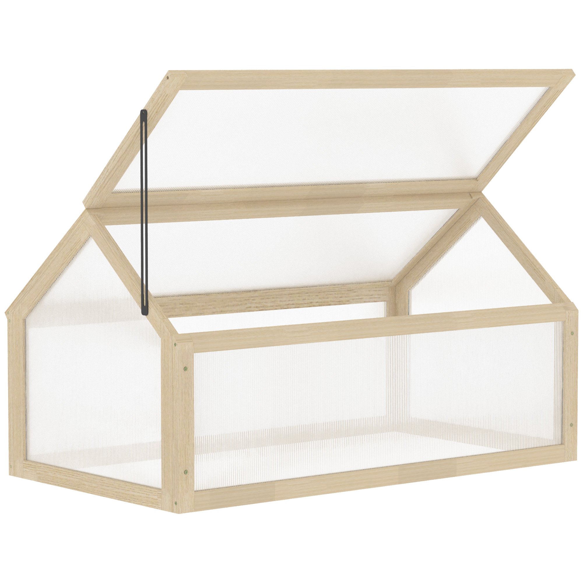 Outsunny Polycarbonate Cold Frame Greenhouse - Natural