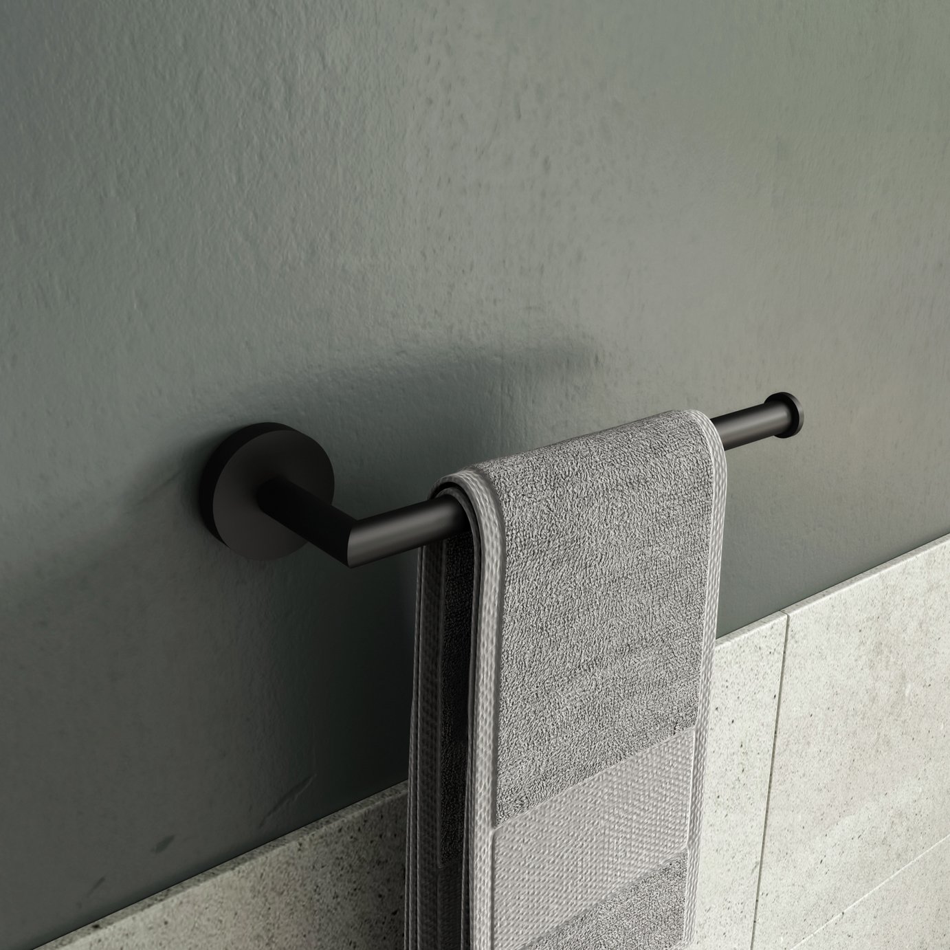 Epsom Flexi Fix Towel Bar - Black