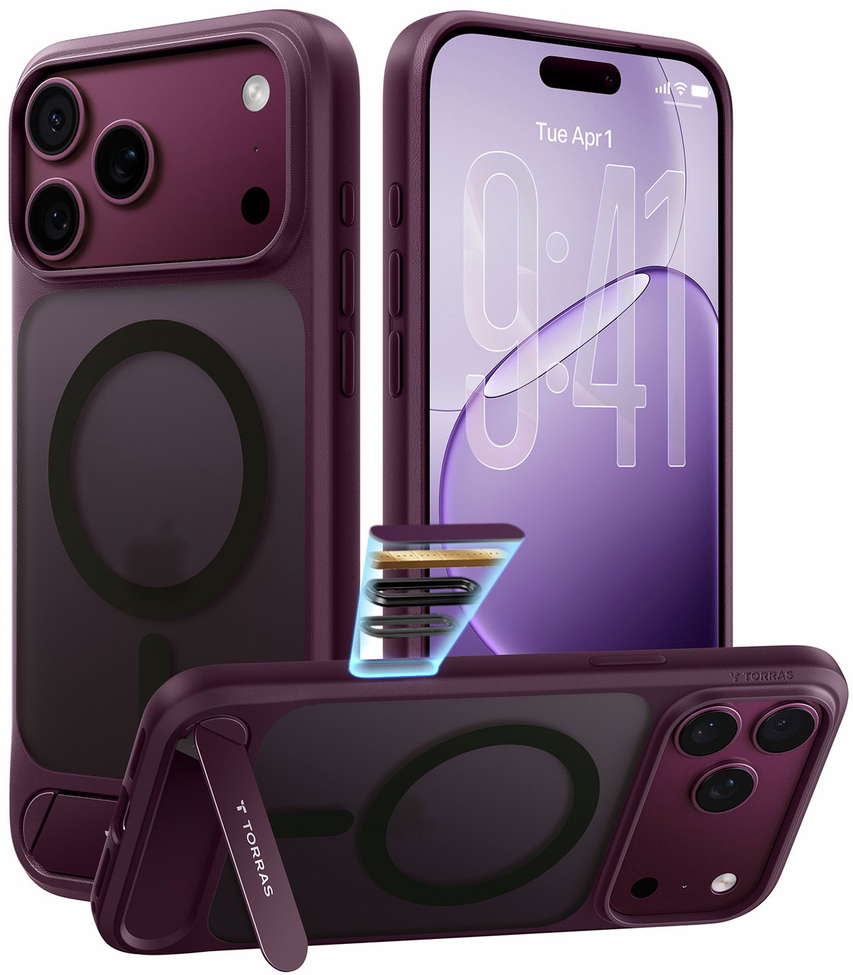 TORRAS Ostand L1 iPhone 18 Pro Max/17 Pro Max Phone Case with MagSafe